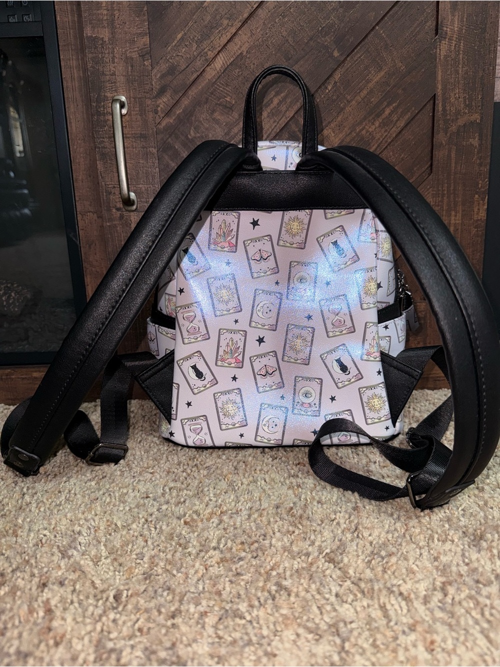 Rare Loungefly Pastel Pink Tarot Card Mini Backpack with Black Accents - Picture 2 of 4